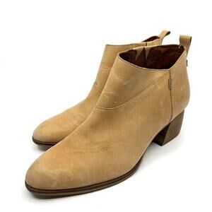 TOMS Tan Leather Heeled Boots Women's 10 US